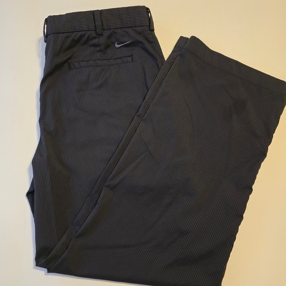Nike Golf Black Dri-Fit Pants Pinstripe 36×30 Preppy - Picture 2 of 4